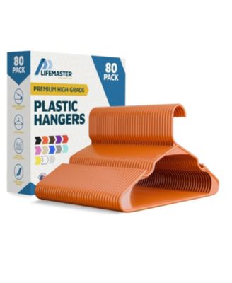 heavy-duty plastic hangers for clothes, dresses & coats non-slip grooves, space-saving design, holds 5 Pound 80-pack