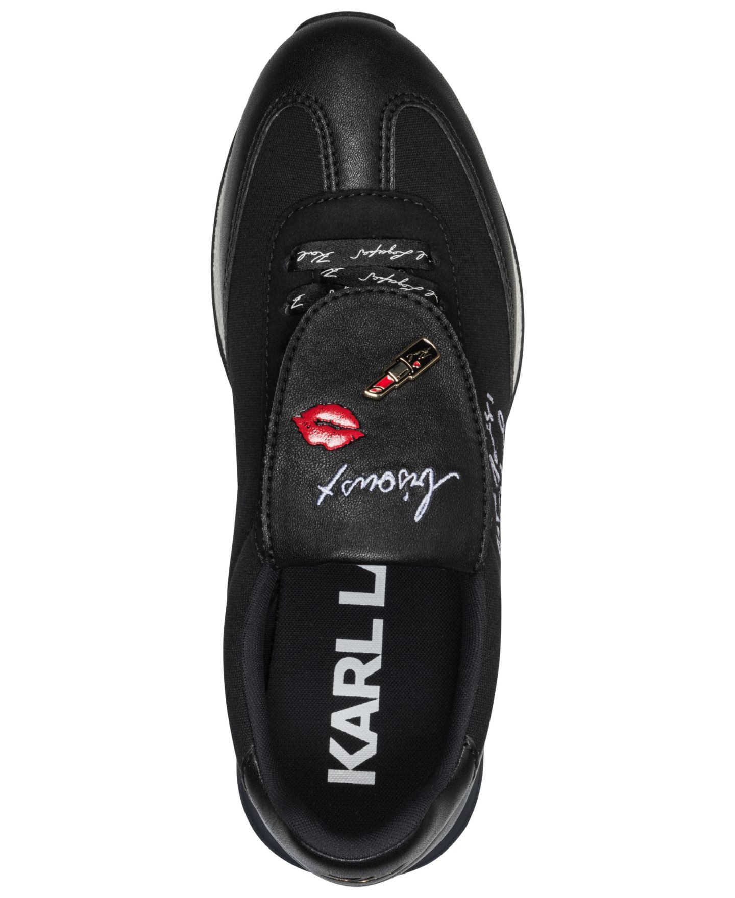 Женские кроссовки KARL LAGERFELD PARIS Midwood Lace-Up, цвет: Чёрный гладкий — фото 4