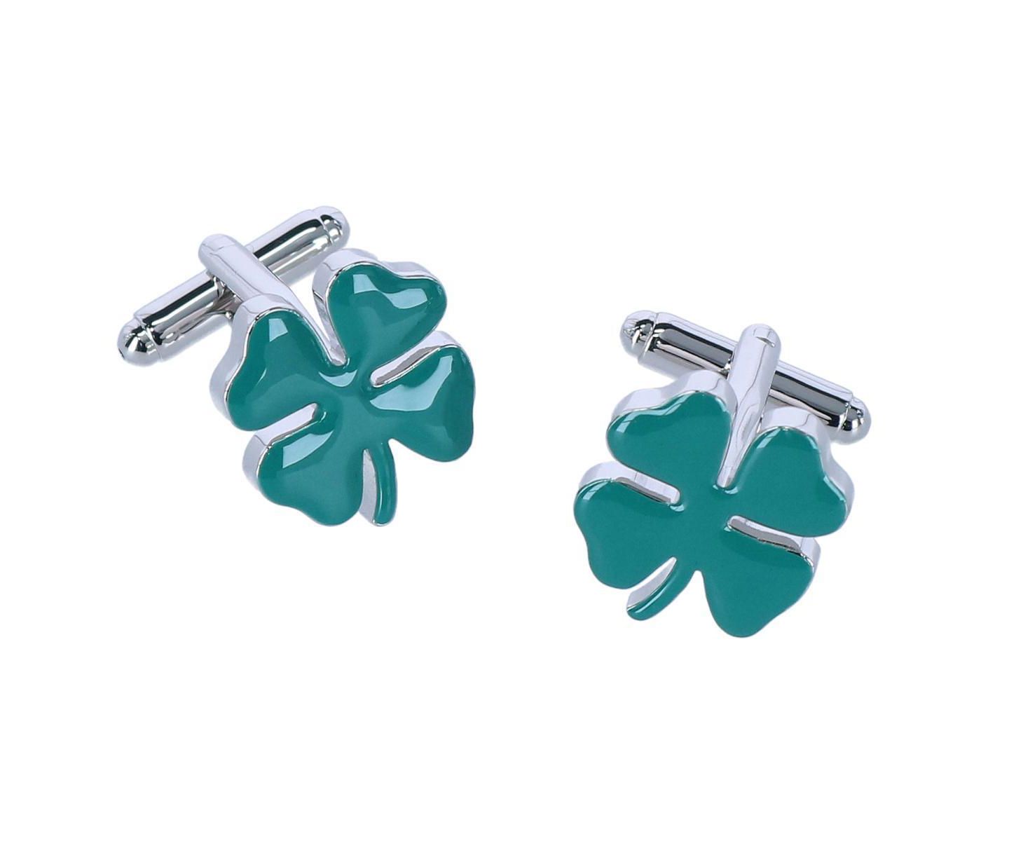 Мужские аксессуары TRAFALGAR Shay Shamrock Novelty Cufflinks and Lapel Pin Set, цвет: Зелёный — фото 2