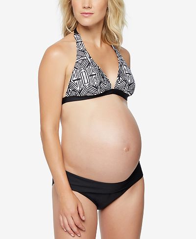 A Pea in the Pod Maternity Printed-Top Bikini Swimsuit