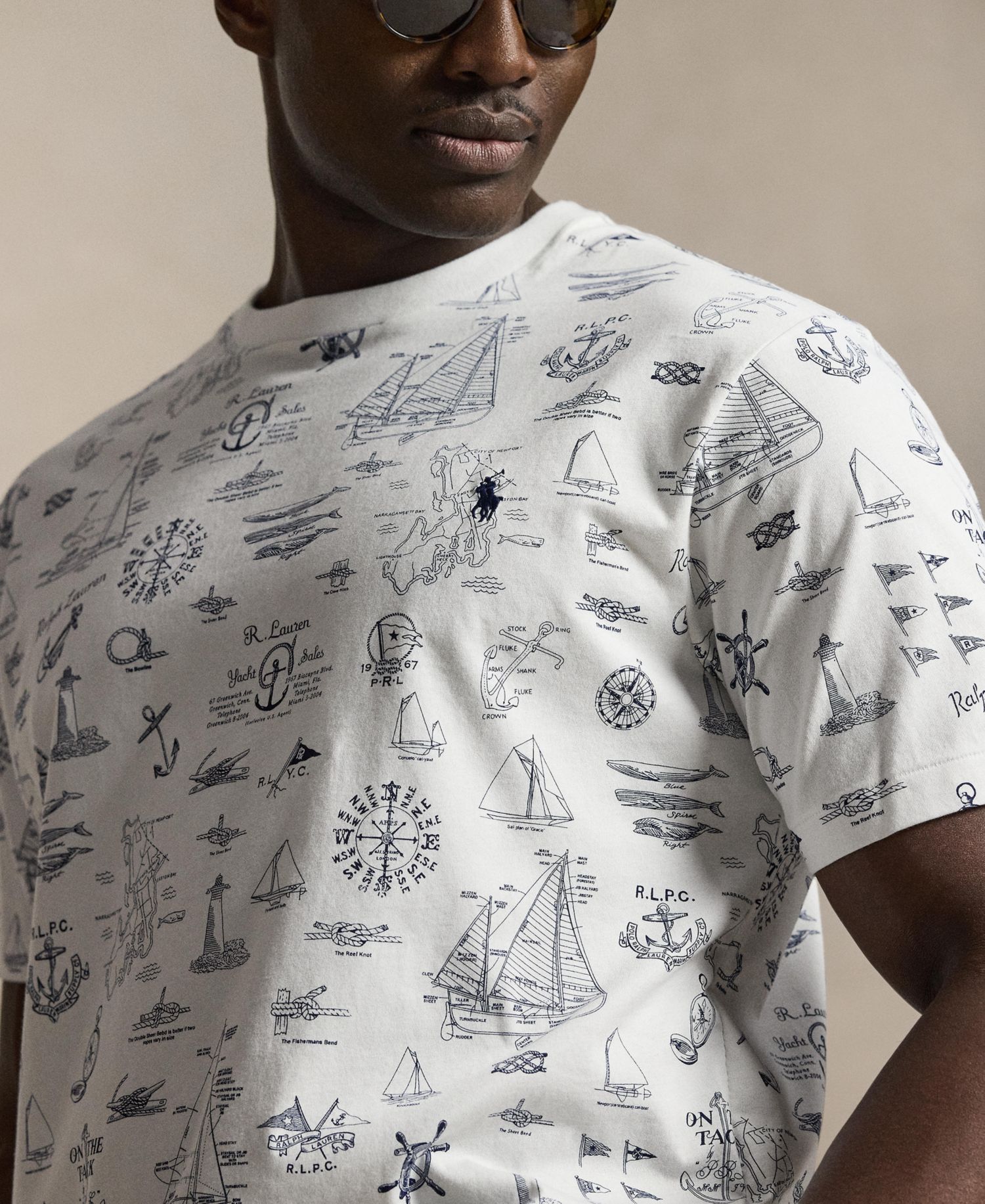 Men's Big & Tall Classic-Fit Nautical Print Jersey T-Shirt