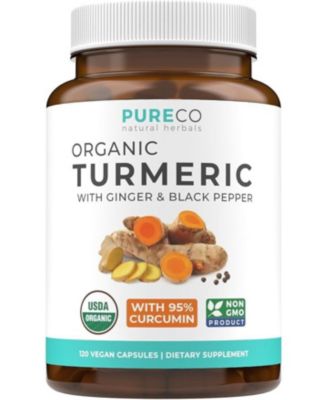 Organic Turmeric with Ginger and Pepper, 120 Count