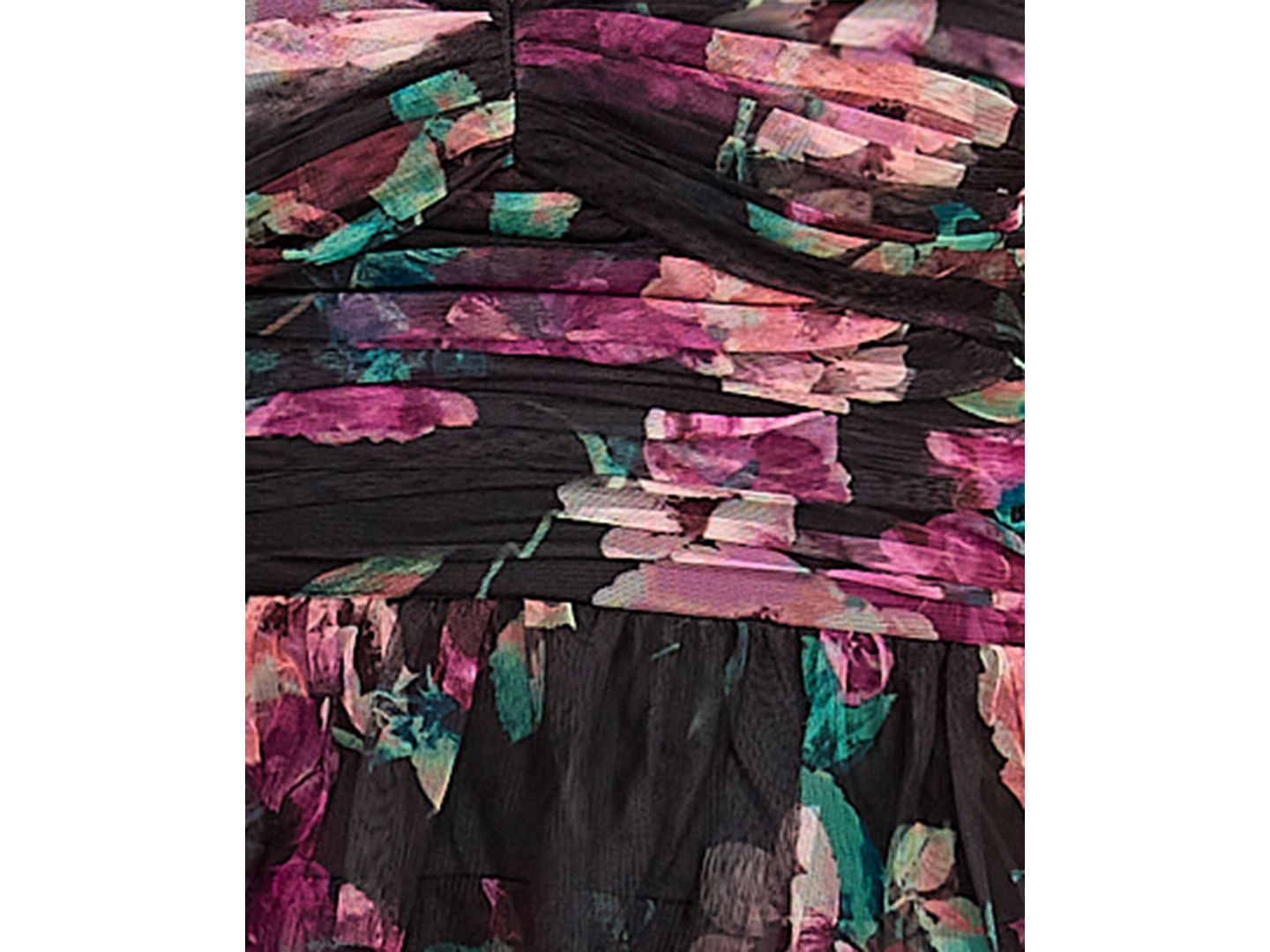 Женское платье City Studios Juniors' Sweetheart Neckline Tiered Mesh, цвет: Чёрный / Розовый — фото 6
