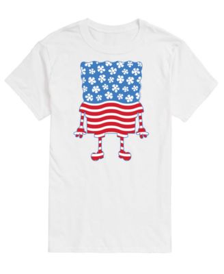 Men's SpongeBob SquarePants Silhouette Stars Stripes Short-Sleeve Graphic T-Shirt