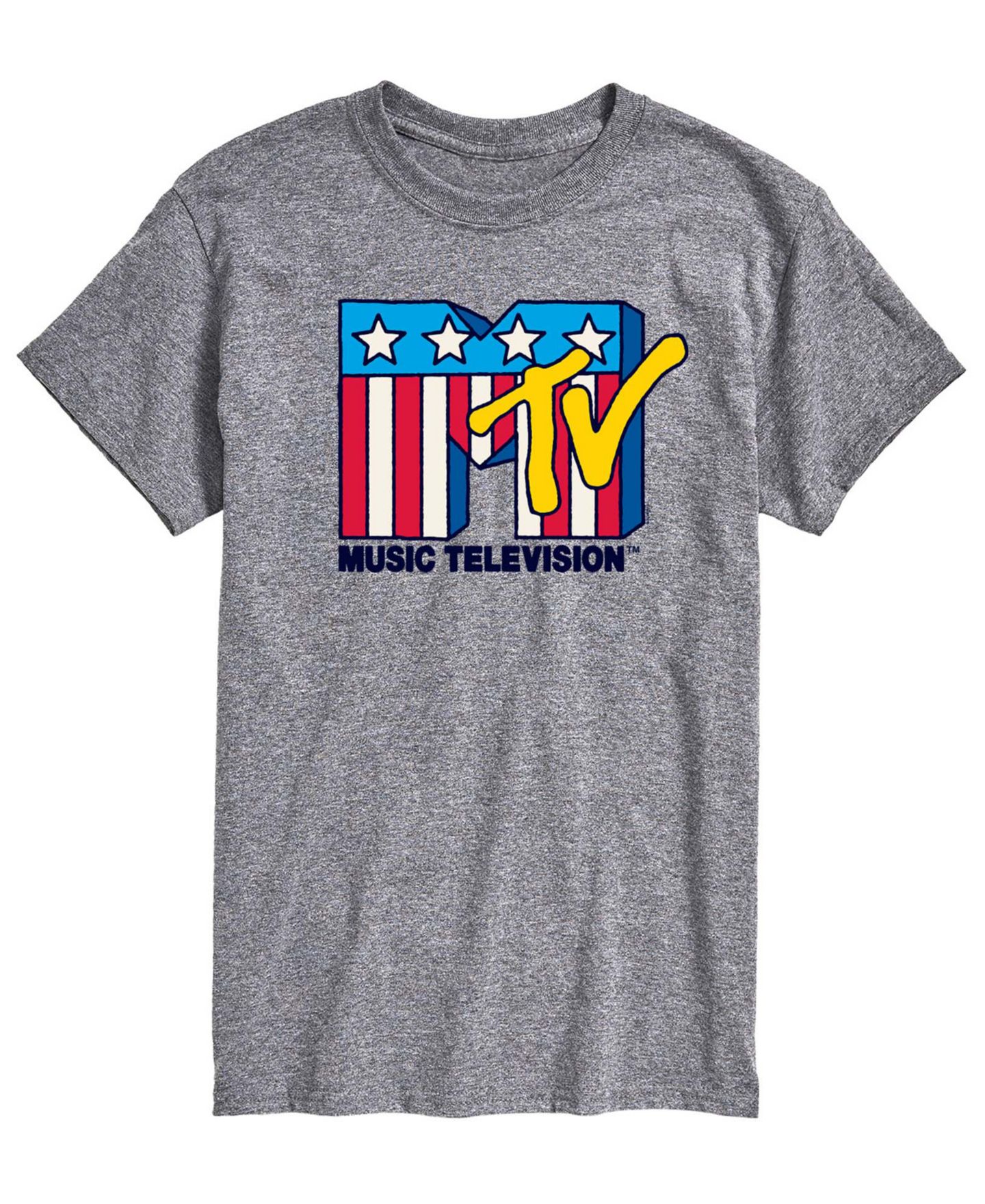 Мужская футболка AIRWAVES Mtv USA Flag Short-Sleeve Graphic, цвет: Меланжевый — фото 1