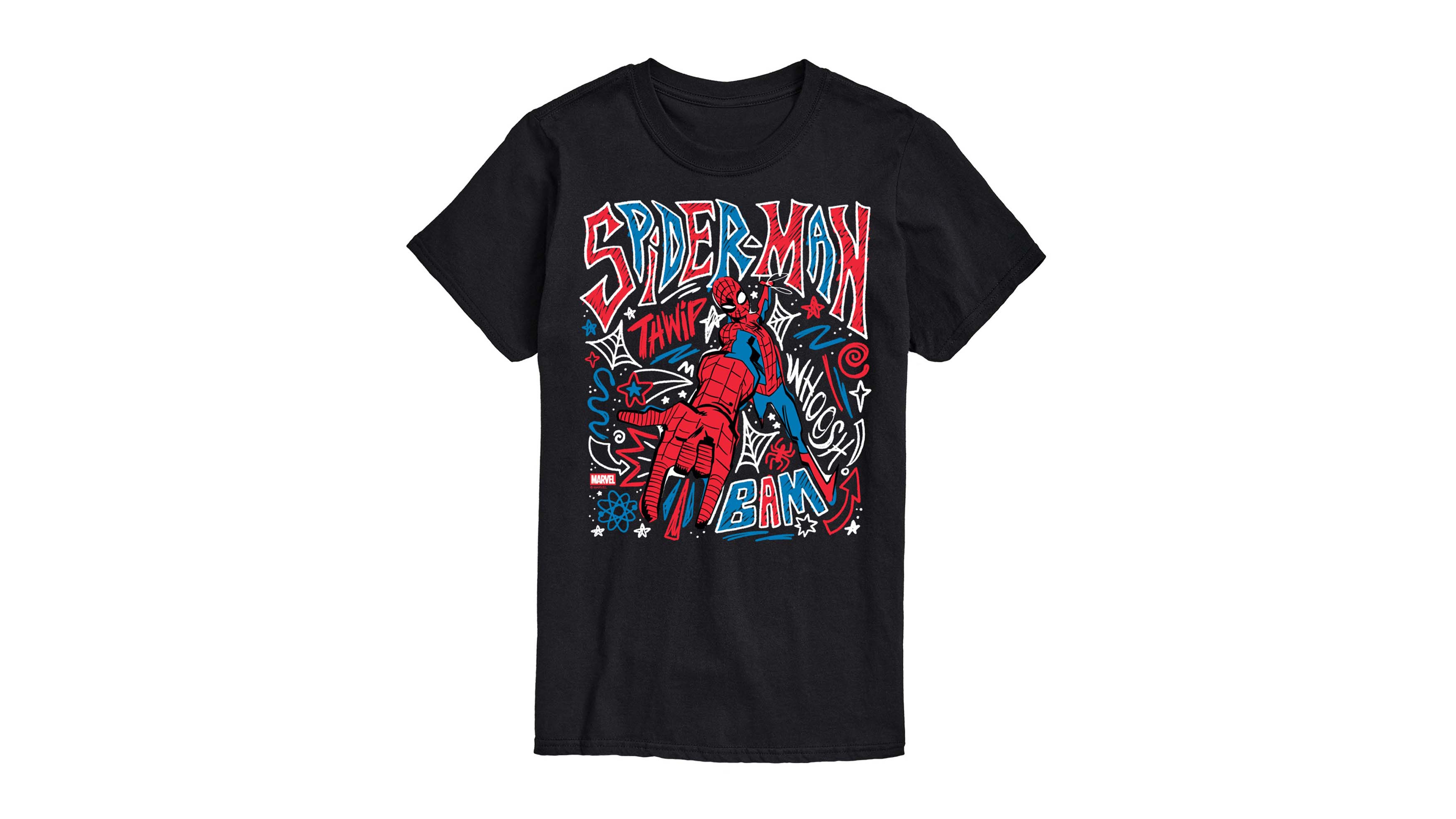 Airwaves Men's Spiderman Sketchy Doodles Short-Sleeve Graphic T-Shirts