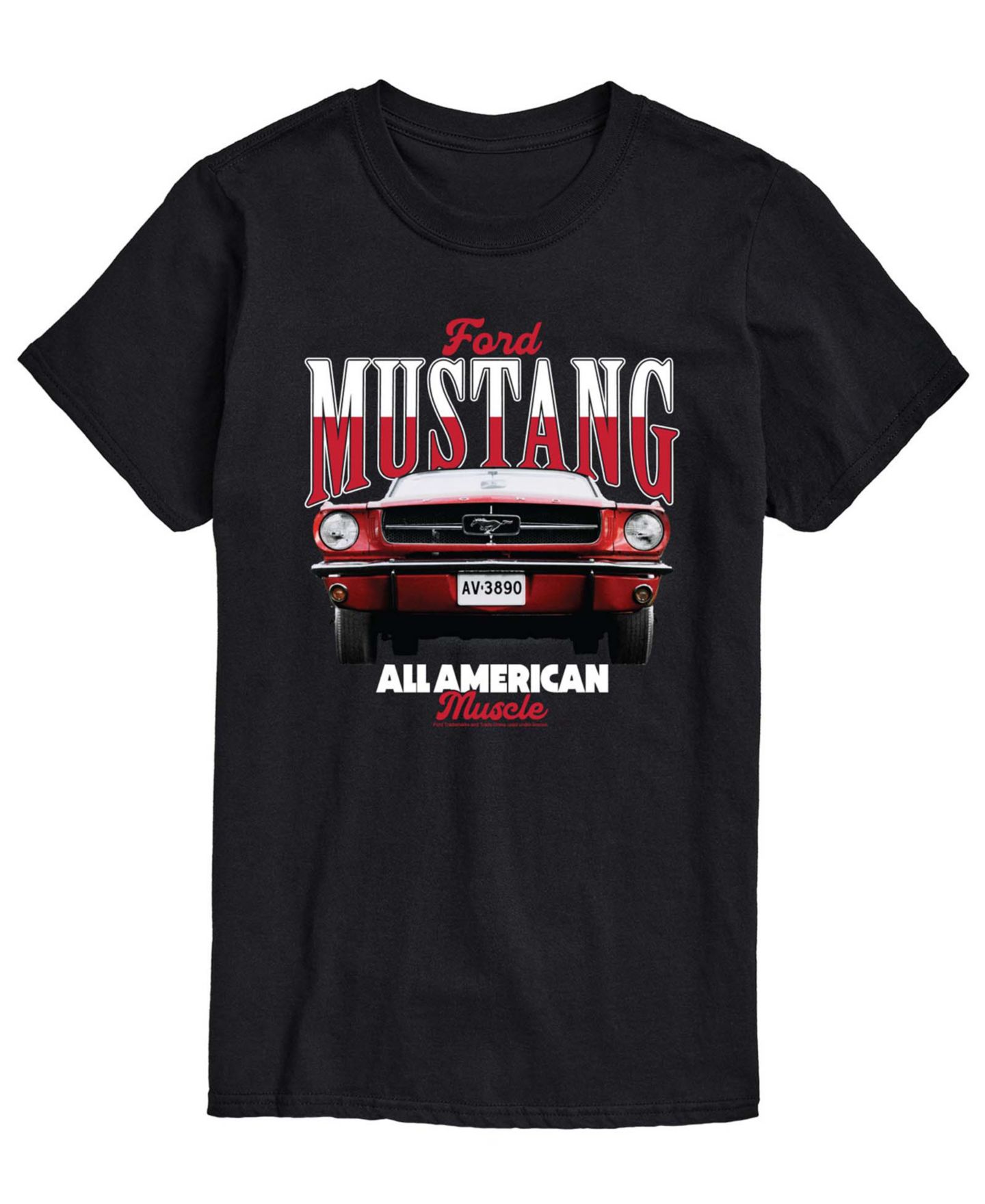 Мужская футболка AIRWAVES Ford 1965 Mustang Short-Sleeve Graphic, цвет: Чёрный — фото 1