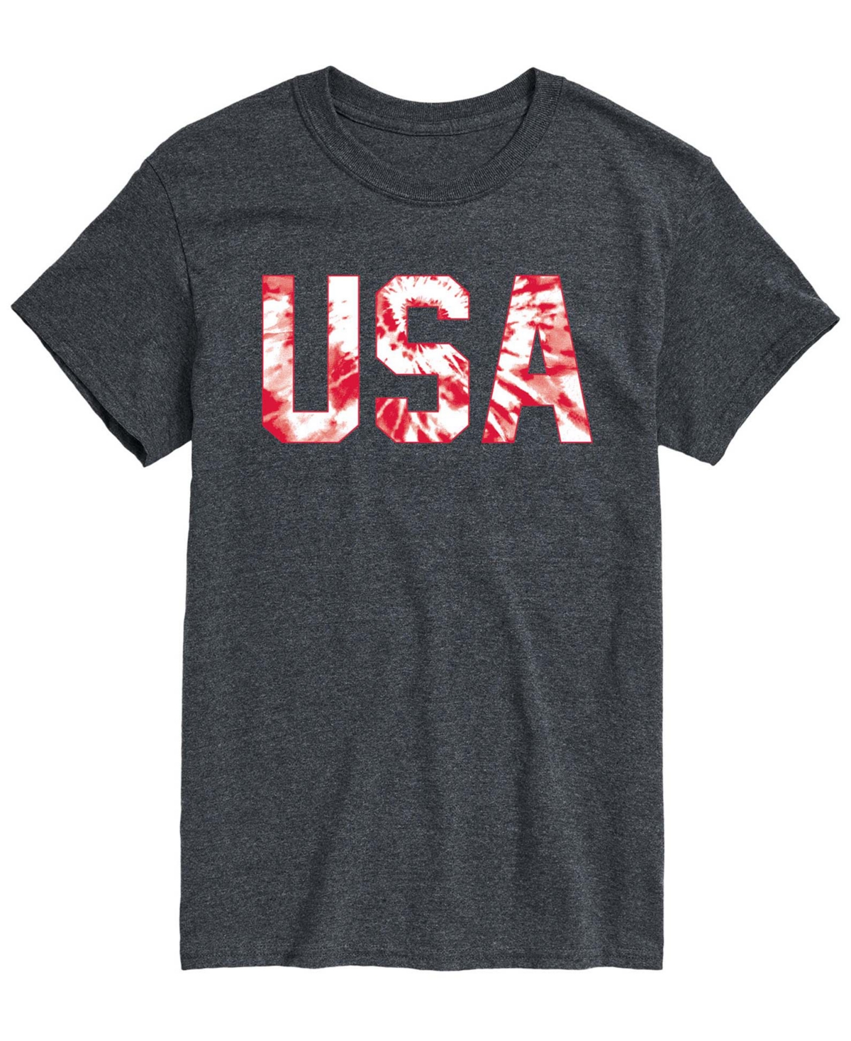 Airwaves Men's Tie Dye Usa Short-Sleeve Graphic T-Shirts - Heather Charcoal