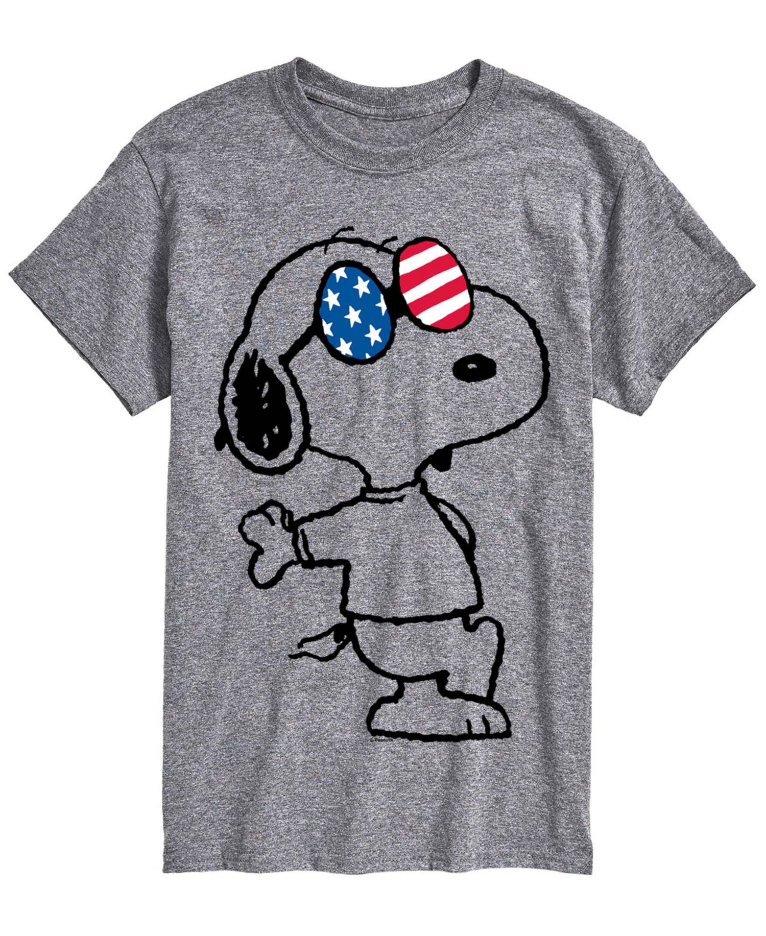 Men's Peanuts USA Snoopy Glasses Short-Sleeve Graphic T-Shirt
