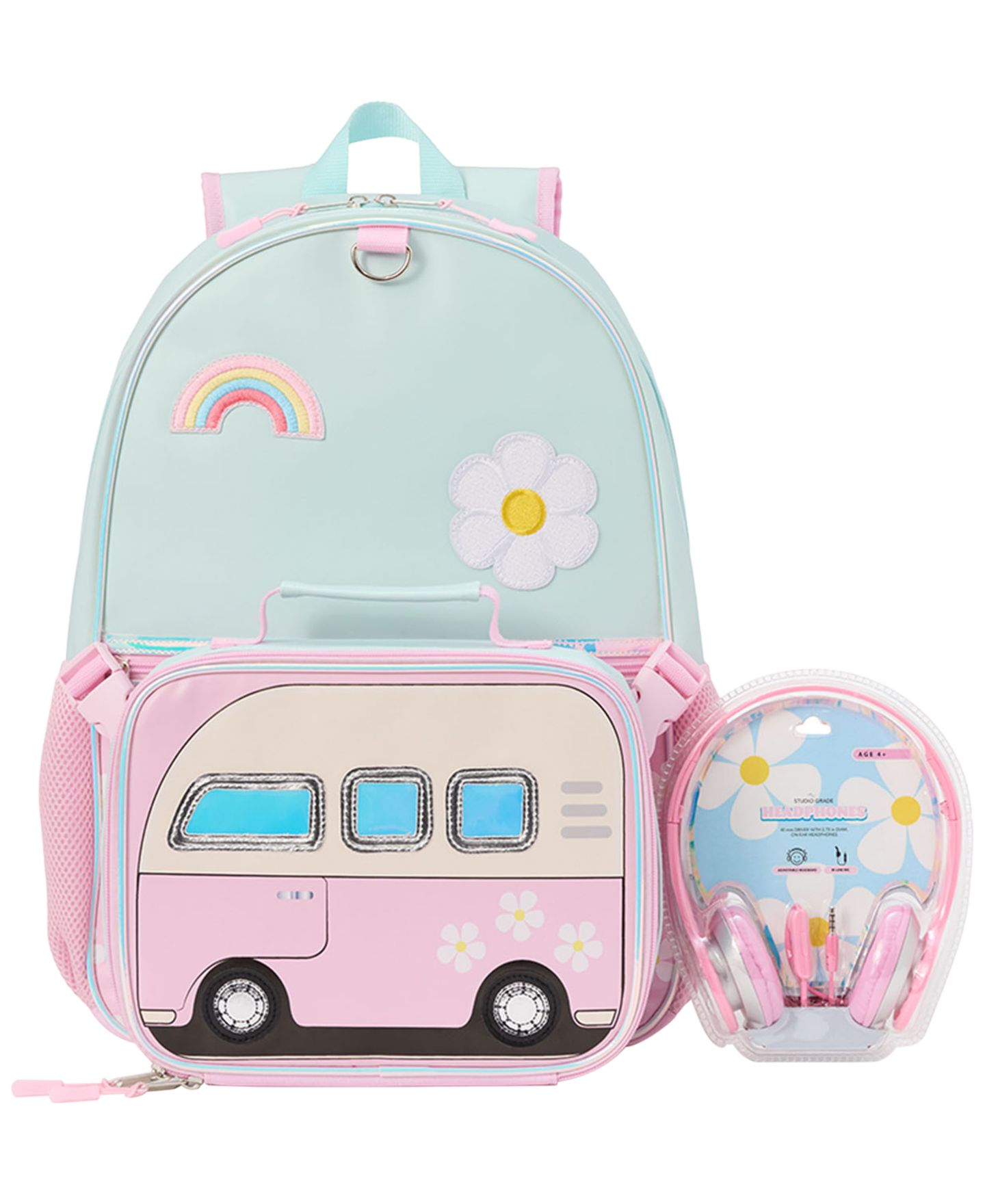 Сумки Rainbow Sugar Camper Van Backpack, Lunch Bag and Headphone, 3-Piece Set для девочек, цвет: Синий / Розовый — фото 9
