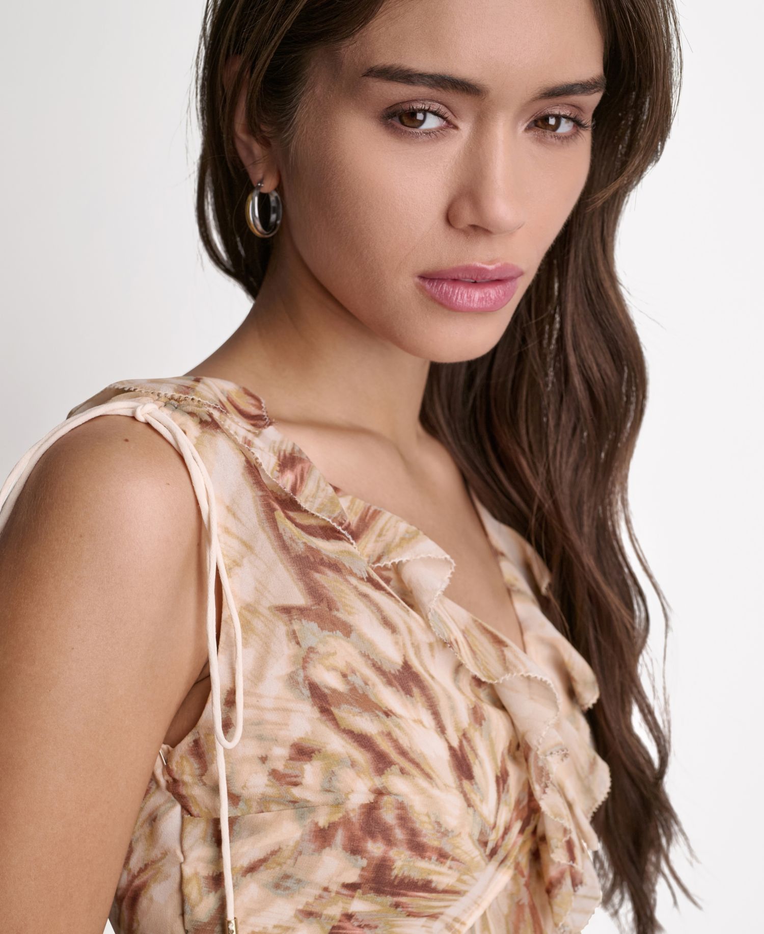 Women's Printed Deep V-Neck Top