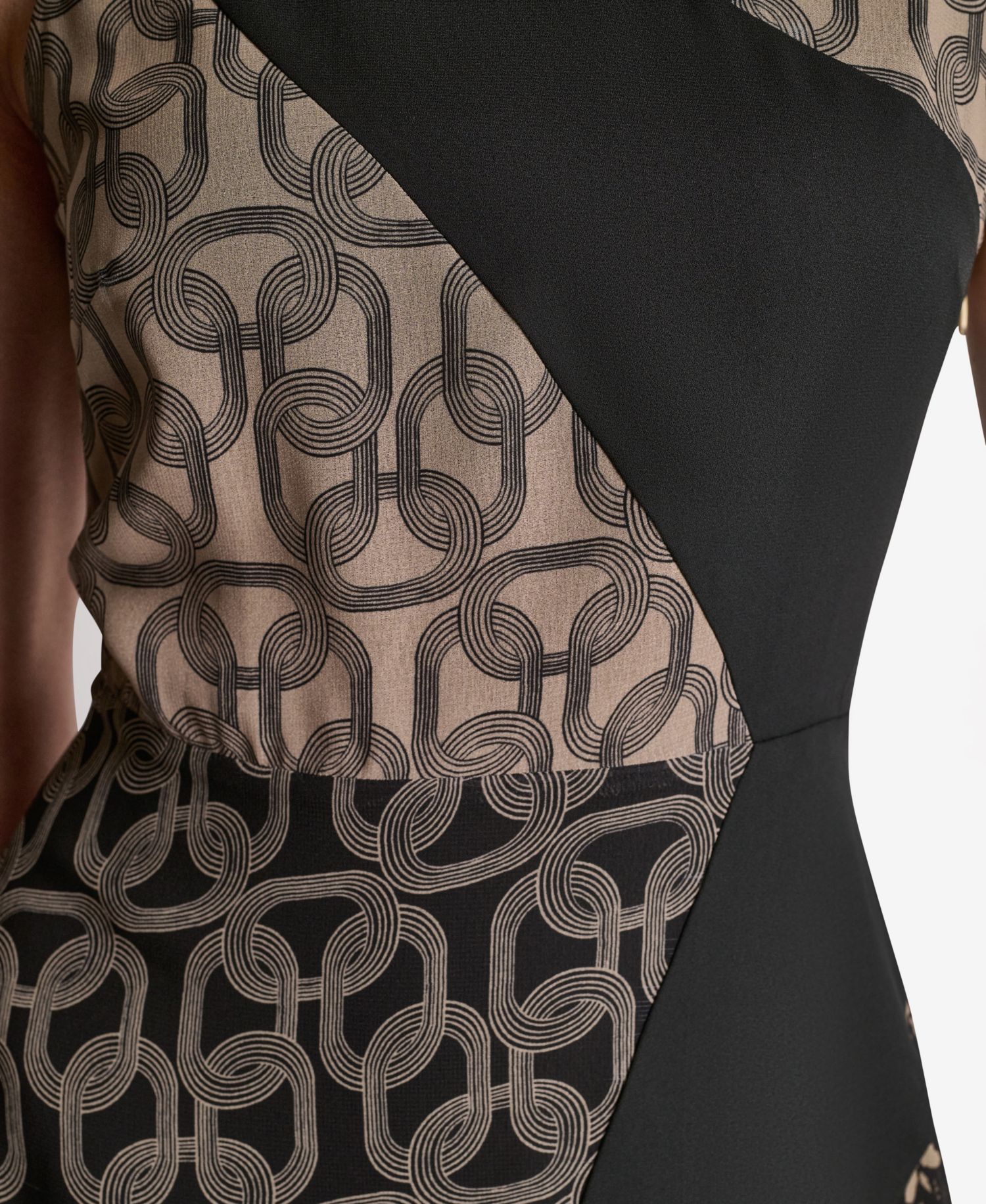 Women's Printed Faux Wrap Sleeveless Dress