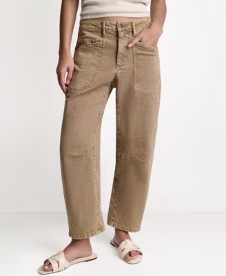 Women's Mid-Rise Barrel Leg Pants
