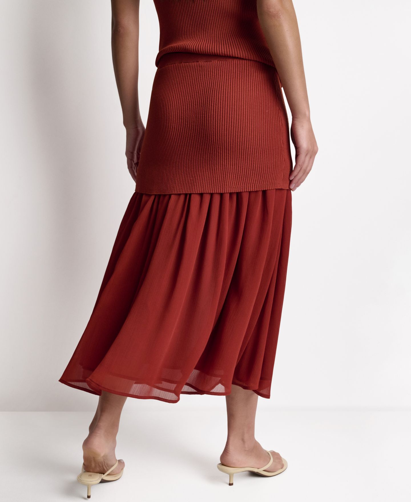 Женская юбка BCBG Mix Media Circular Midi, цвет: Mesa — фото 4