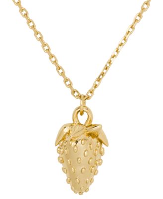 Gold-Tone Secret Garden Strawberry Short Pendant Necklace