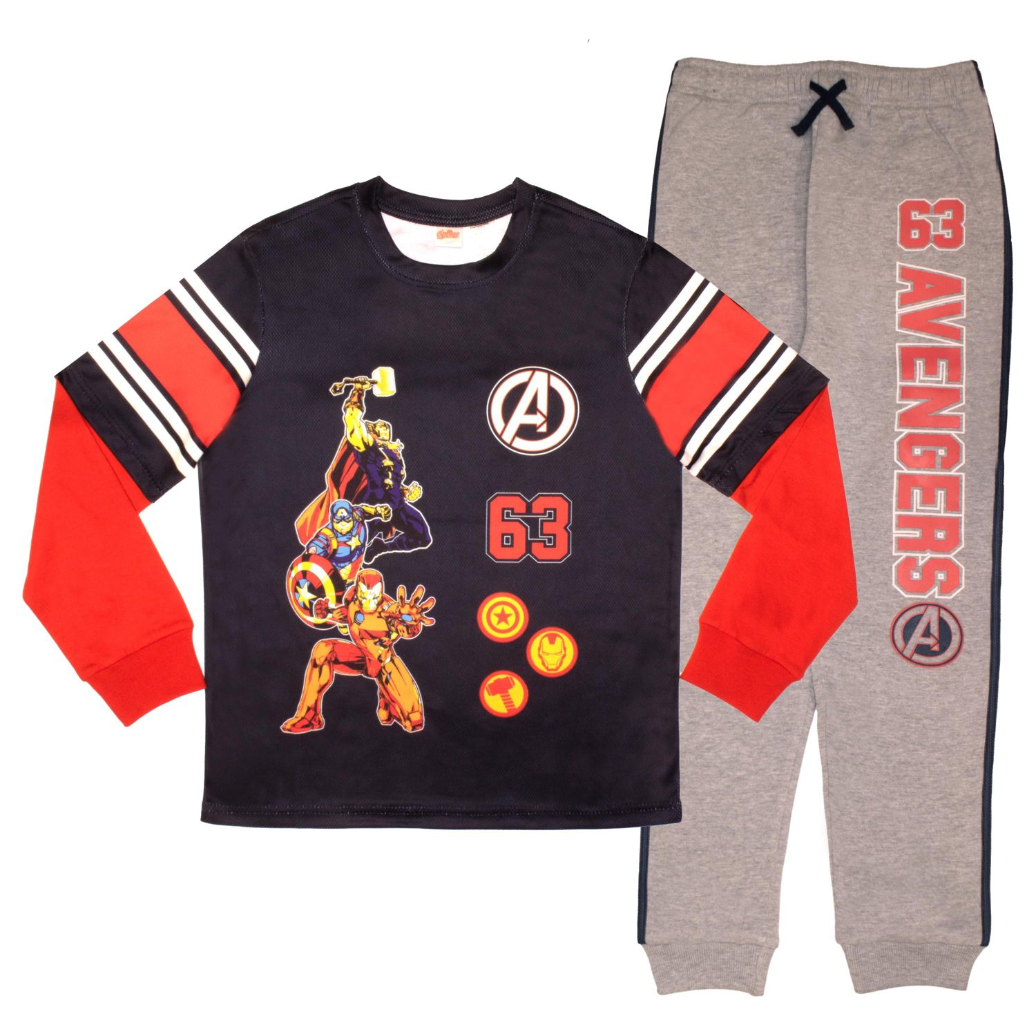Little Boys 2-Piece Long Sleeve Active Mesh T-Shirt and Pants Set