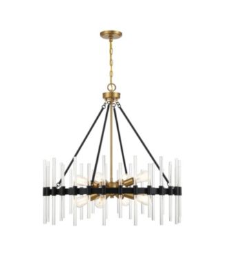 Savoy House Santiago 8-Light Pendant in Matte Warm Brass Accents - Matte black with warm brass accents 1438$