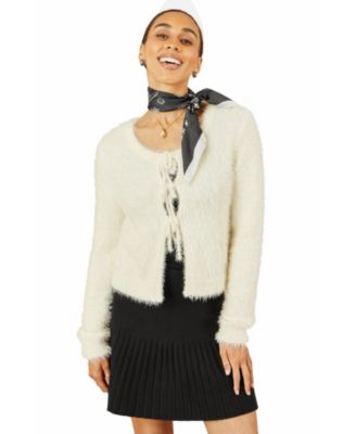 Women's Eyelash Fluffy Tie Front Bolero