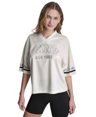 Women's Varsity Rhinestone V-Neck Sports Jersey
