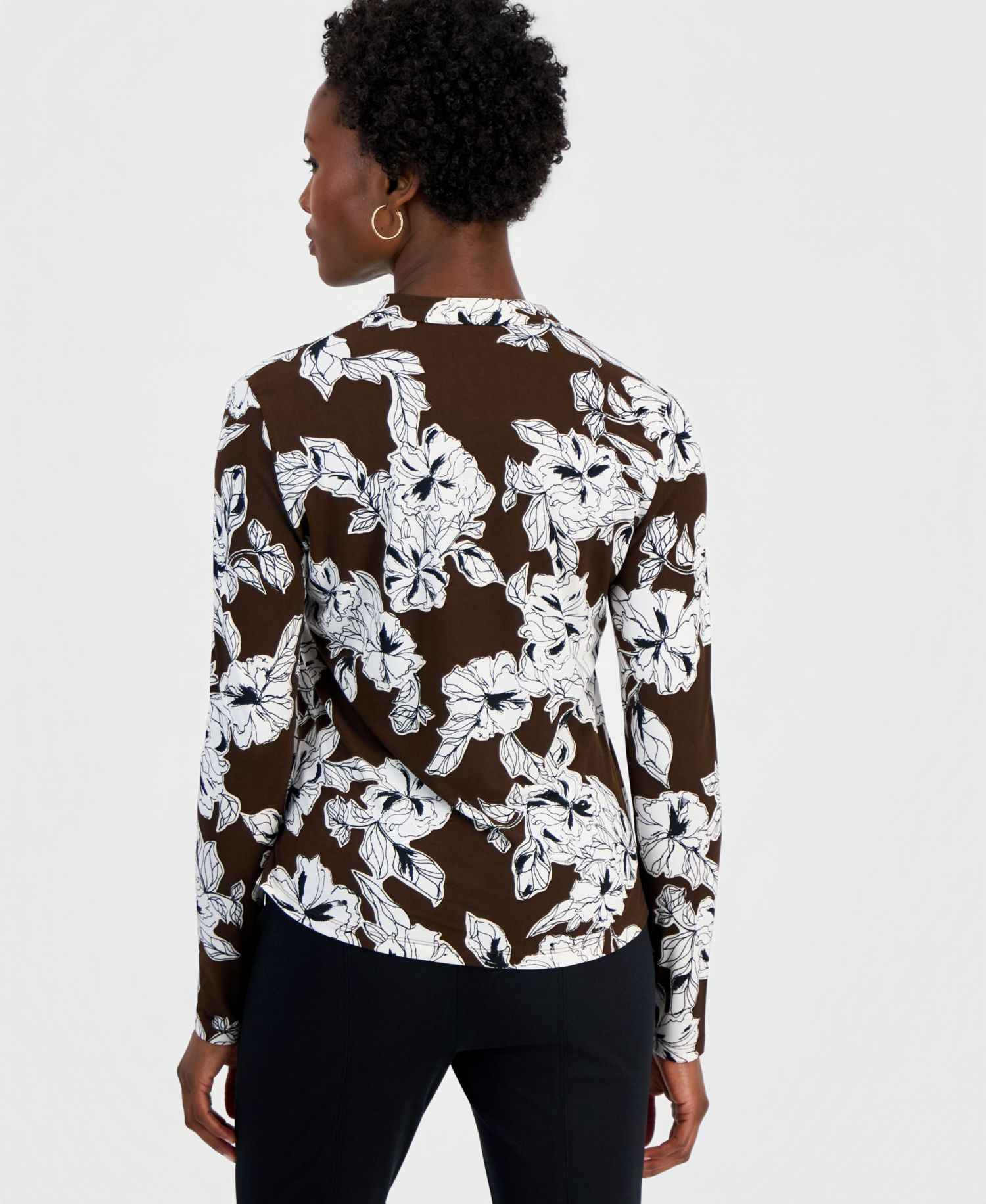 Petite Floral Long-Sleeve Top
