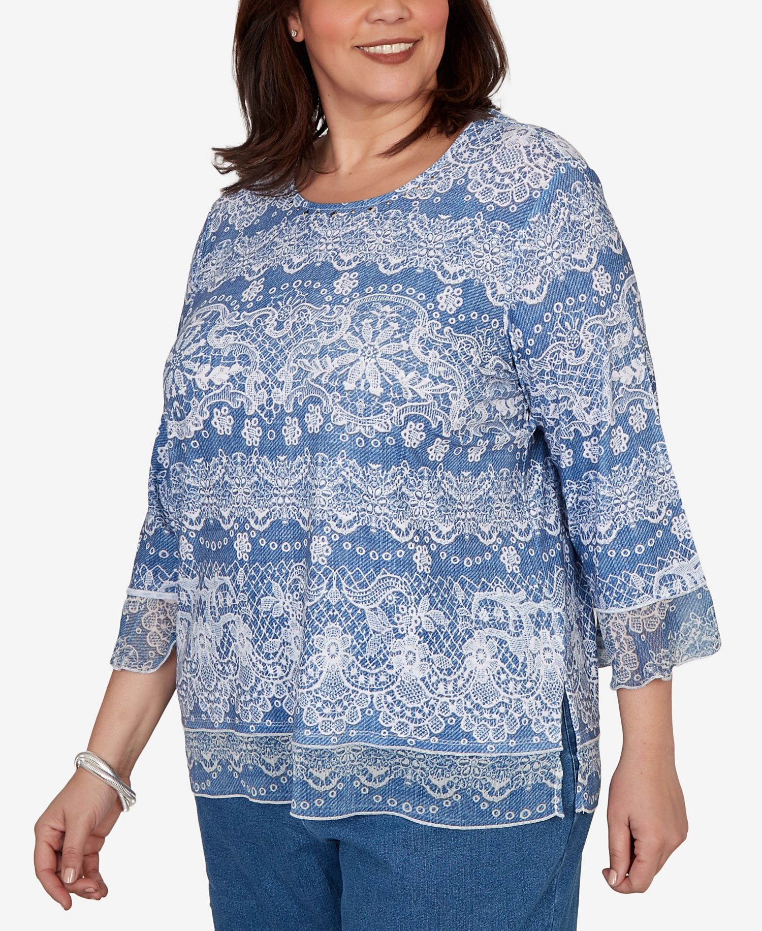 Plus Size Camden Market Lacey Striped Knit Top