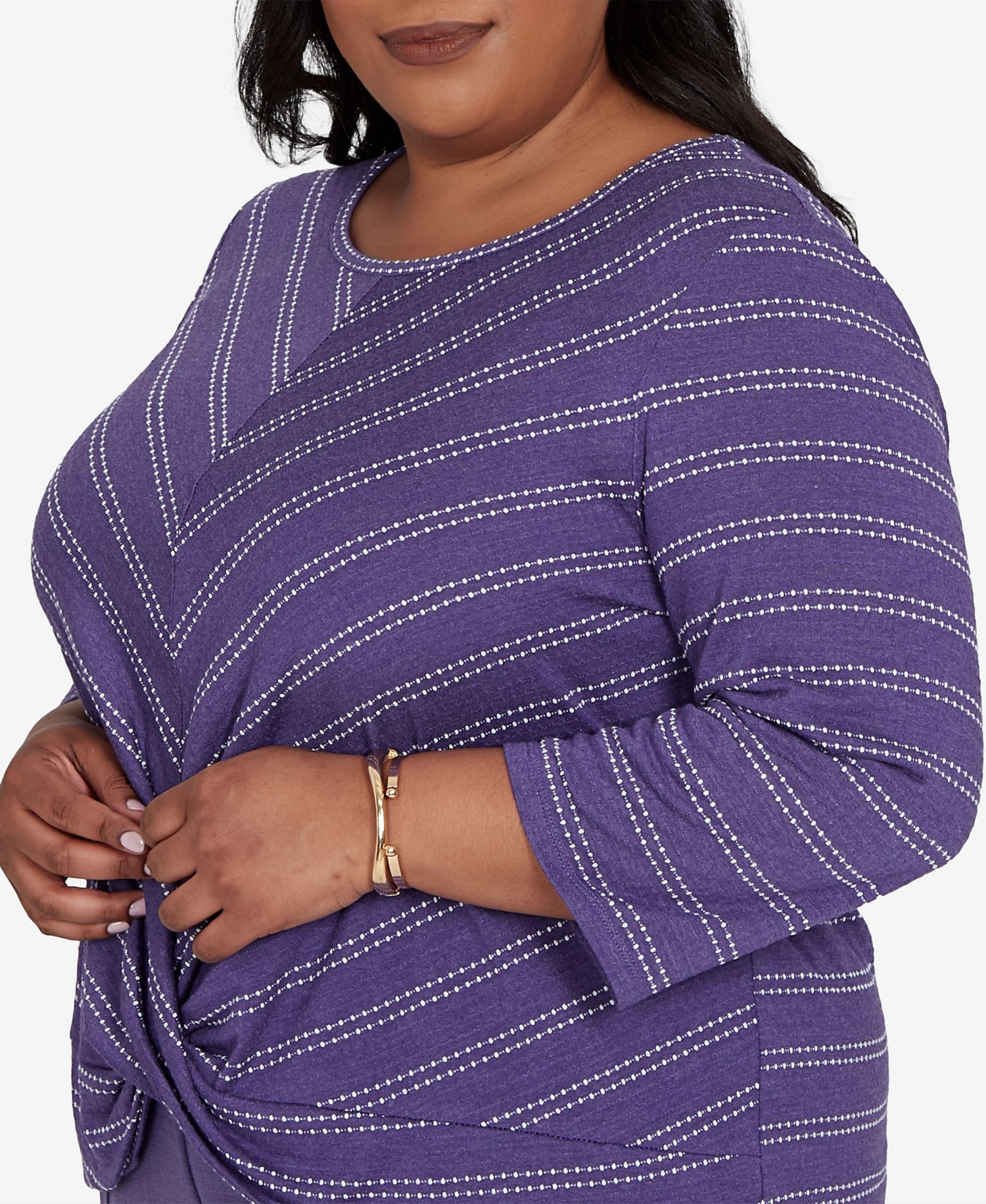 Plus Size Grand Bazaar Twisted Hem Chevron Top