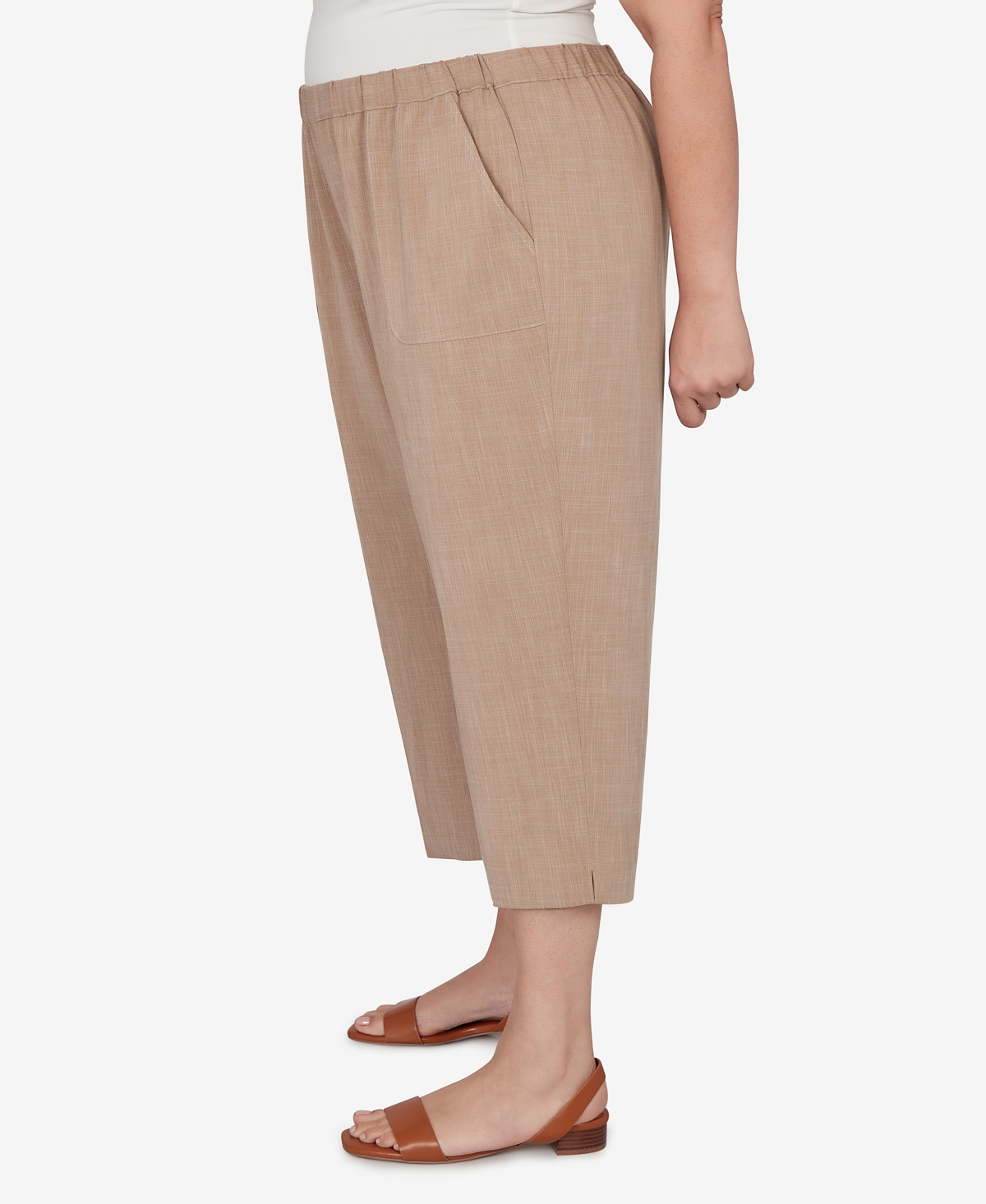 Alfred Dunner Plus Grand Bazaar Textured Pull On Capri Pants