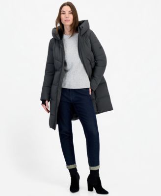 Women's Hooded Zippered Puffer Coat