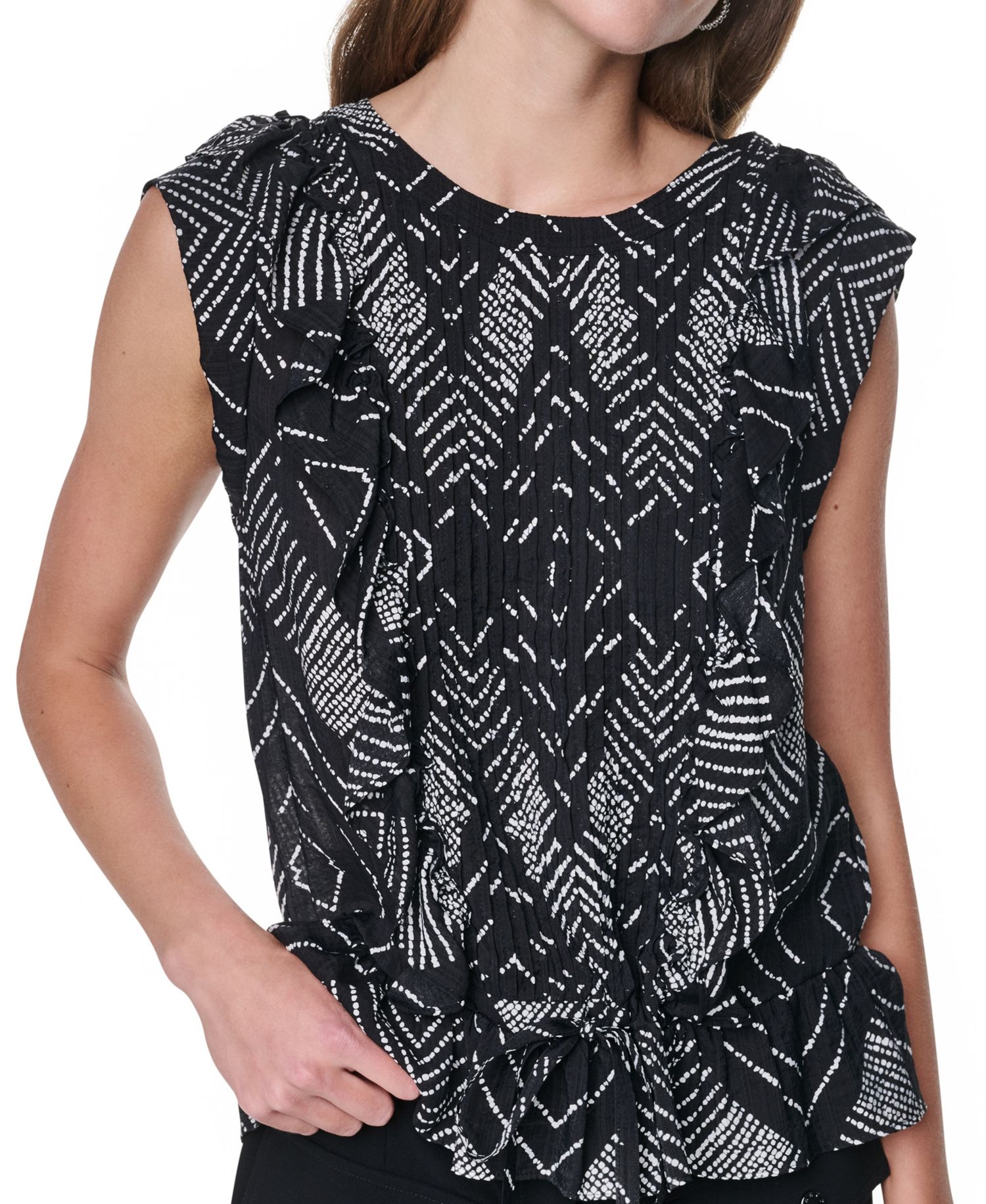 Women's Printed Crewneck Blouse