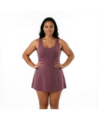 Plus Size Hayley Tankini-Style Swim Dress With Adjustable Straps and Hidden Bikini Bottoms