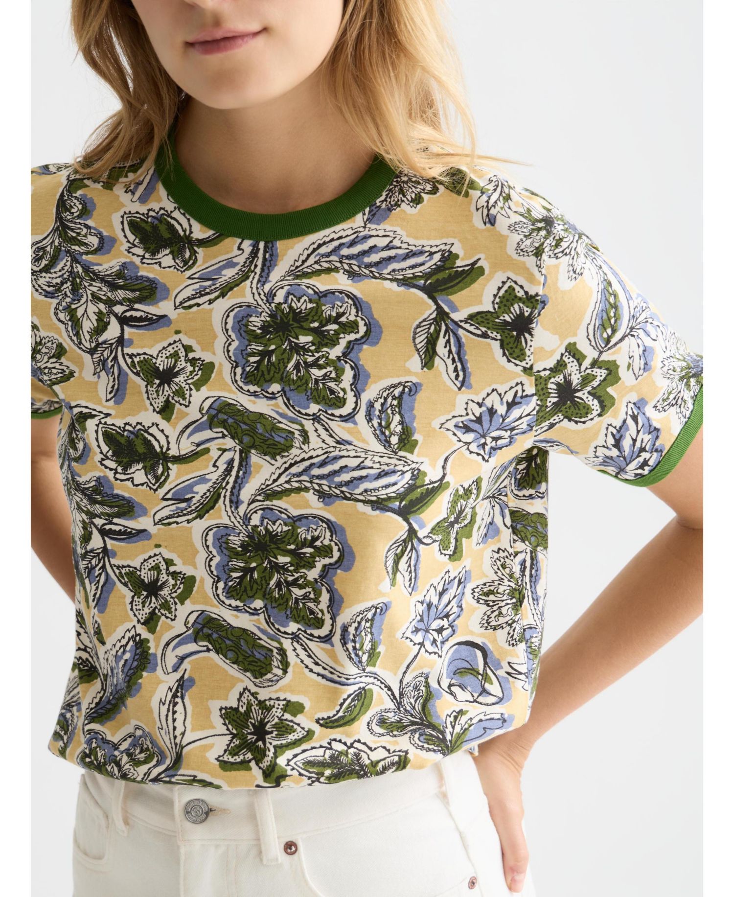 Women's Scotch and Soda Tops and Tees Printed Regular-Fit T-Shirt, Lucky Bandana Parsnip