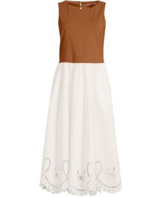 lands end midi dress Women's Embroidered Duet Midi Dress - Lands' End - Brown