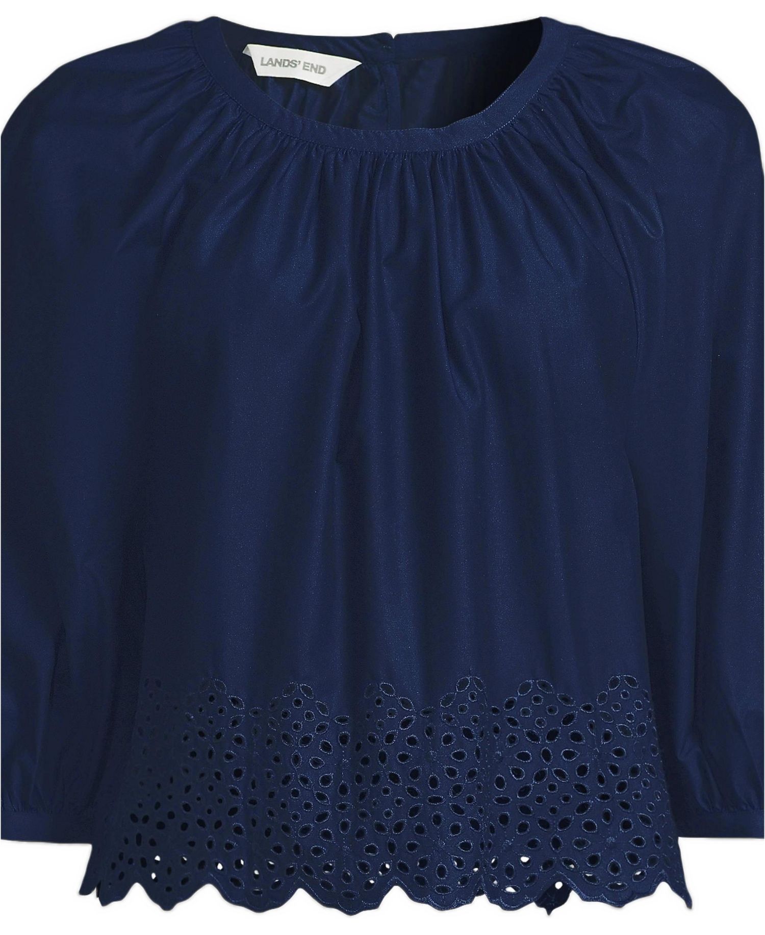 Women's Gathered Eyelet Top
