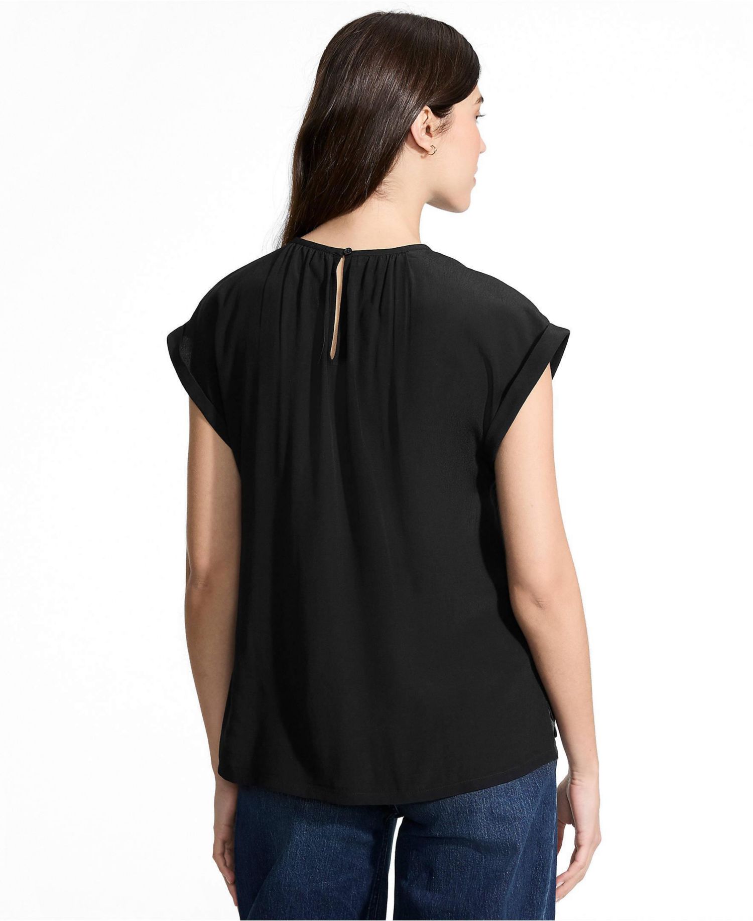 Women's Sleeveless Crepe Popover Top