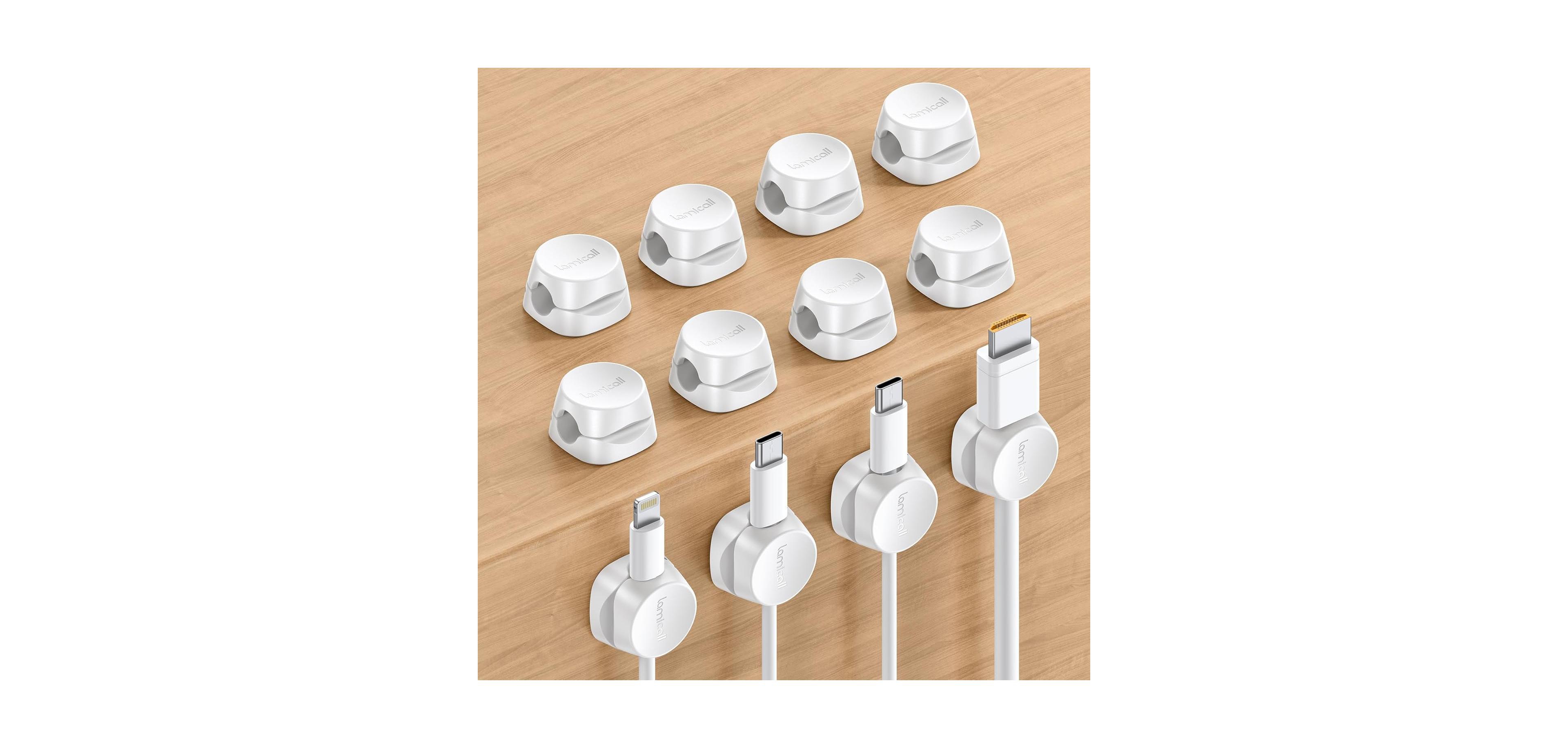 Lamicall 1-Slot Lock Adhesive Cable Clips for 2.5-8mm Cables