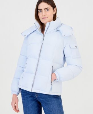 Women's Hooded Short Faux Fur Collar Puffer Coat