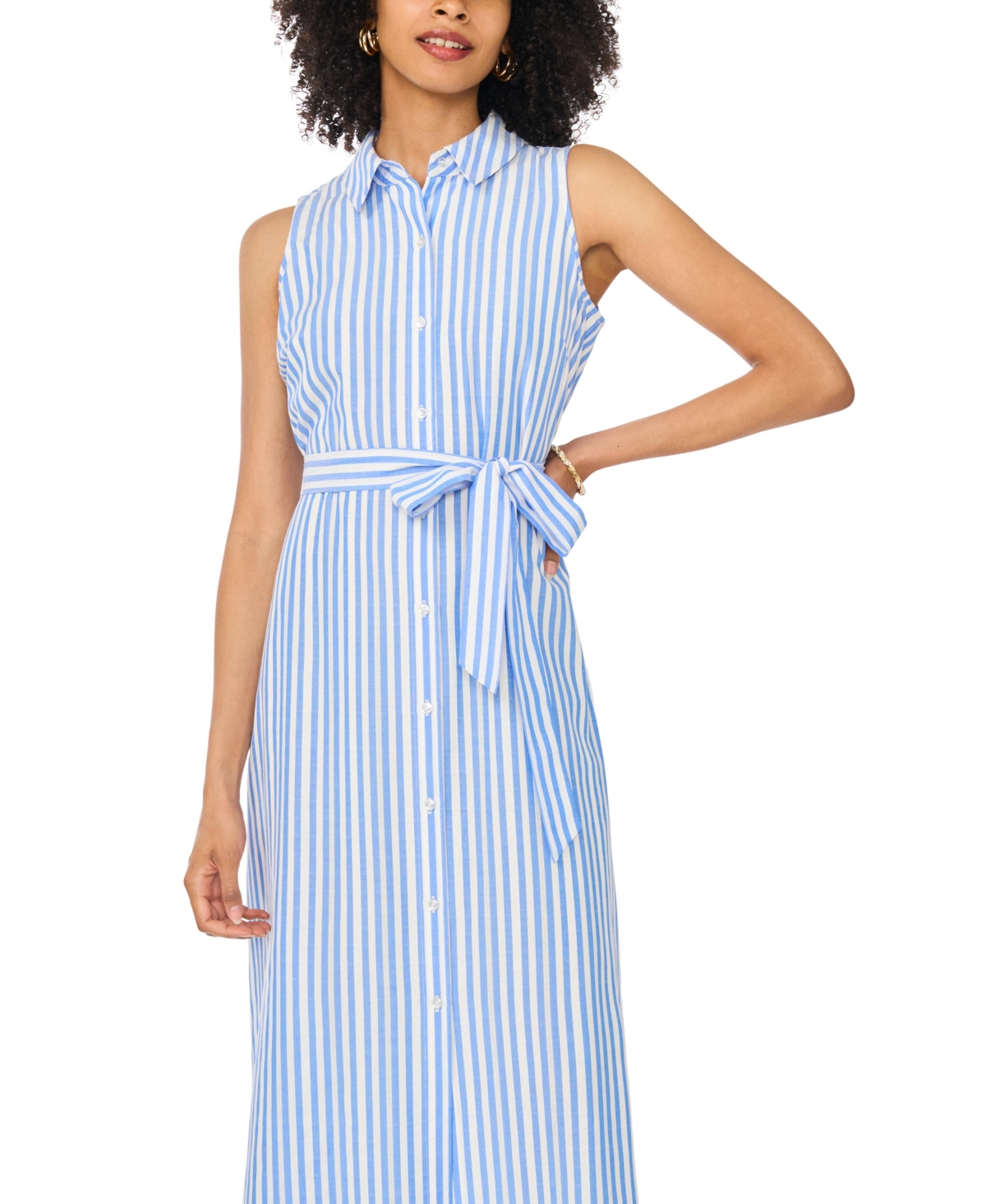 Vince Camuto Women's Sleeveless Button-Up Maxi Dress
