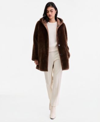 Women's Hooded Reversible Teddy Jacket, Created for Macy's