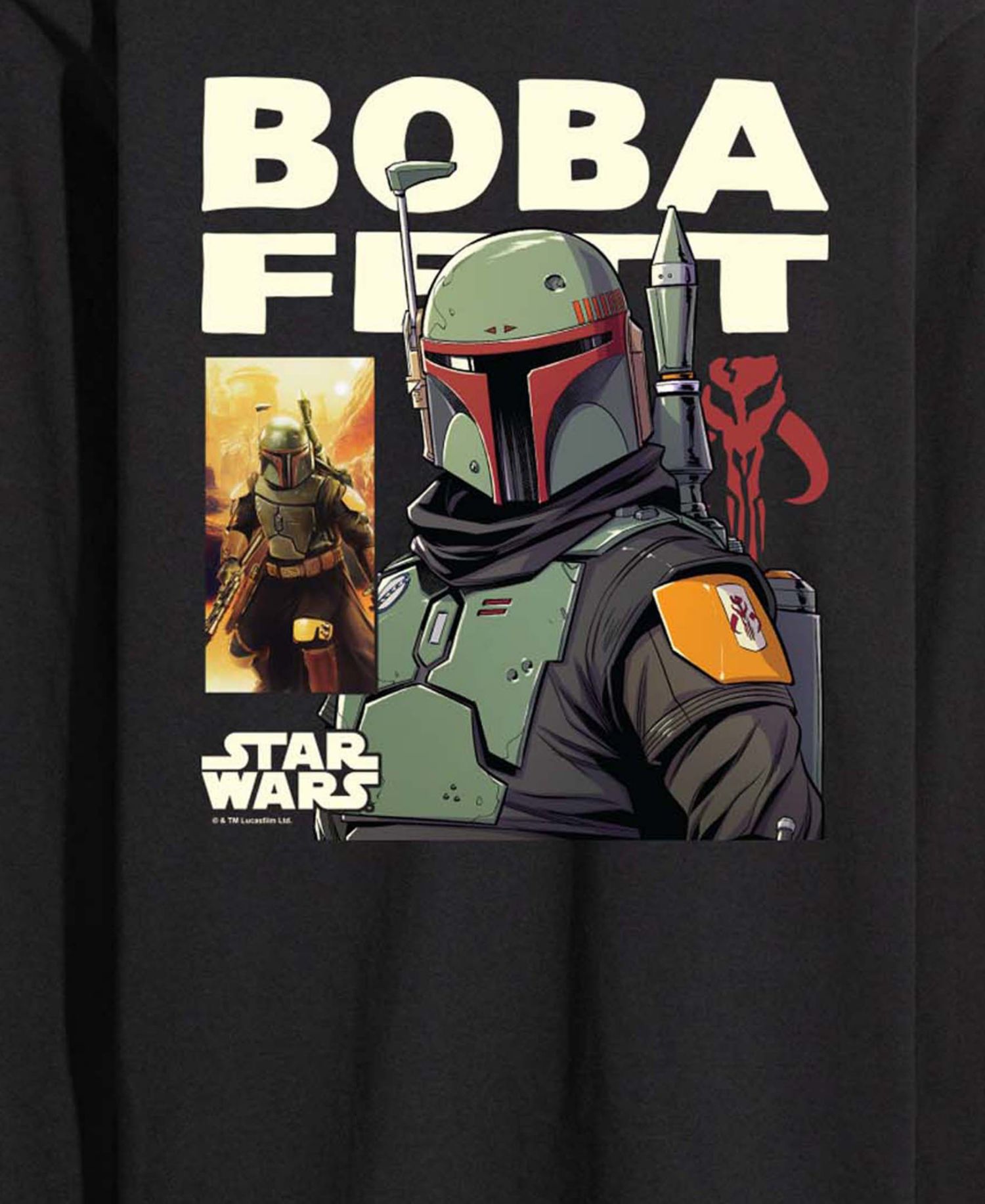 Men's Boba Fett Comic Long-Sleeve Graphic T-Shirt