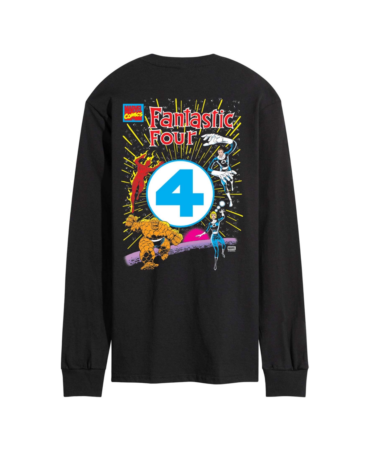 Airwaves Men's Fantastic Four Marvel Comics Long-Sleeve Graphic T-Shirt - Black