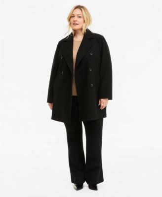 Plus Size Double-Breasted Pea Coat, Created for Macy's