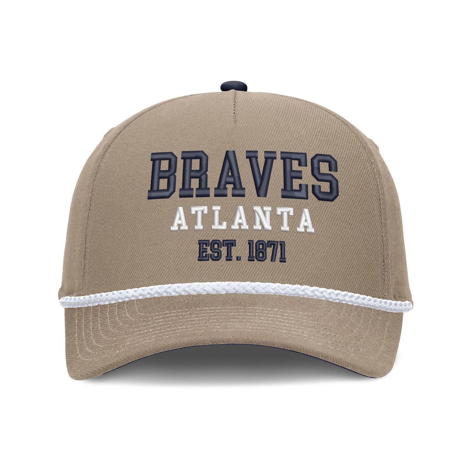 Men's Khaki Atlanta Braves Father's Day Rope Rise Adjustable Hat