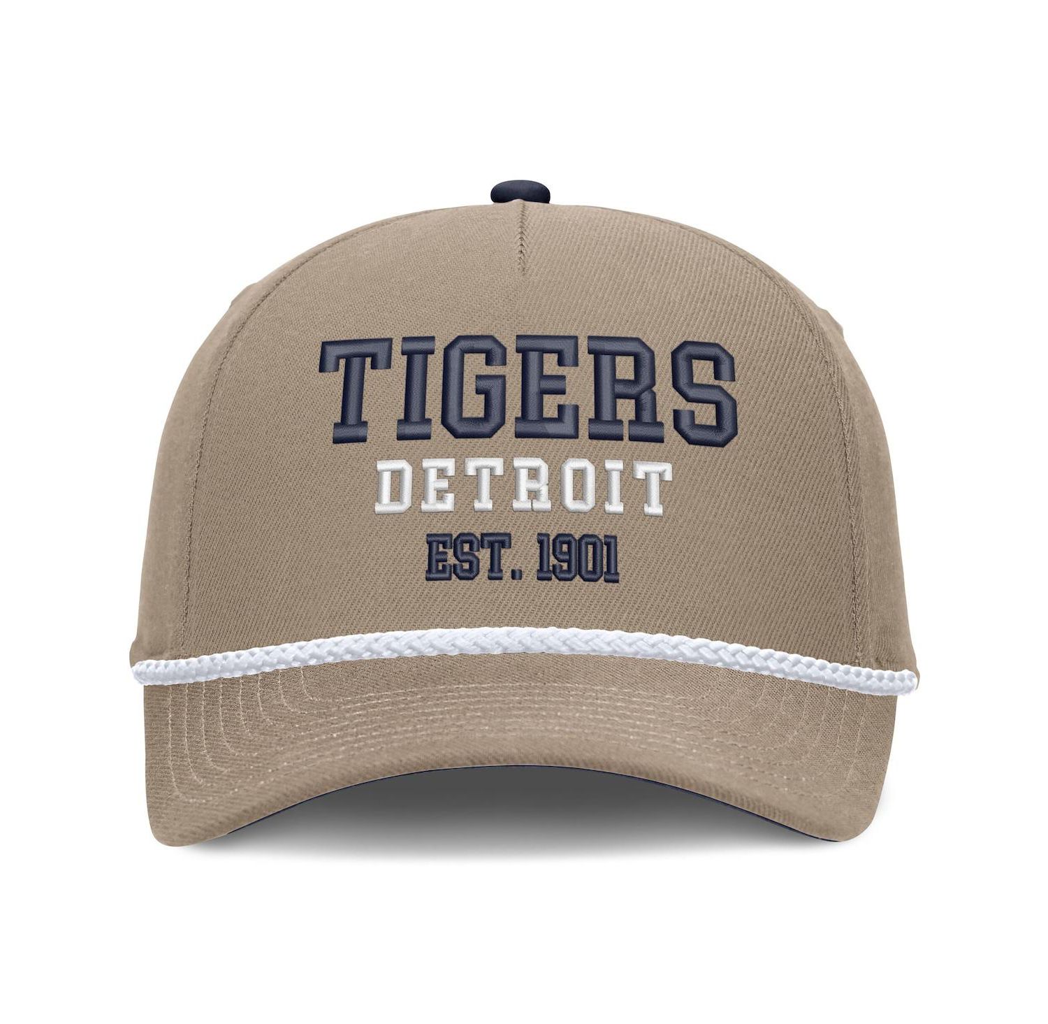 Men's Khaki Detroit Tigers Father's Day Rope Rise Adjustable Hat