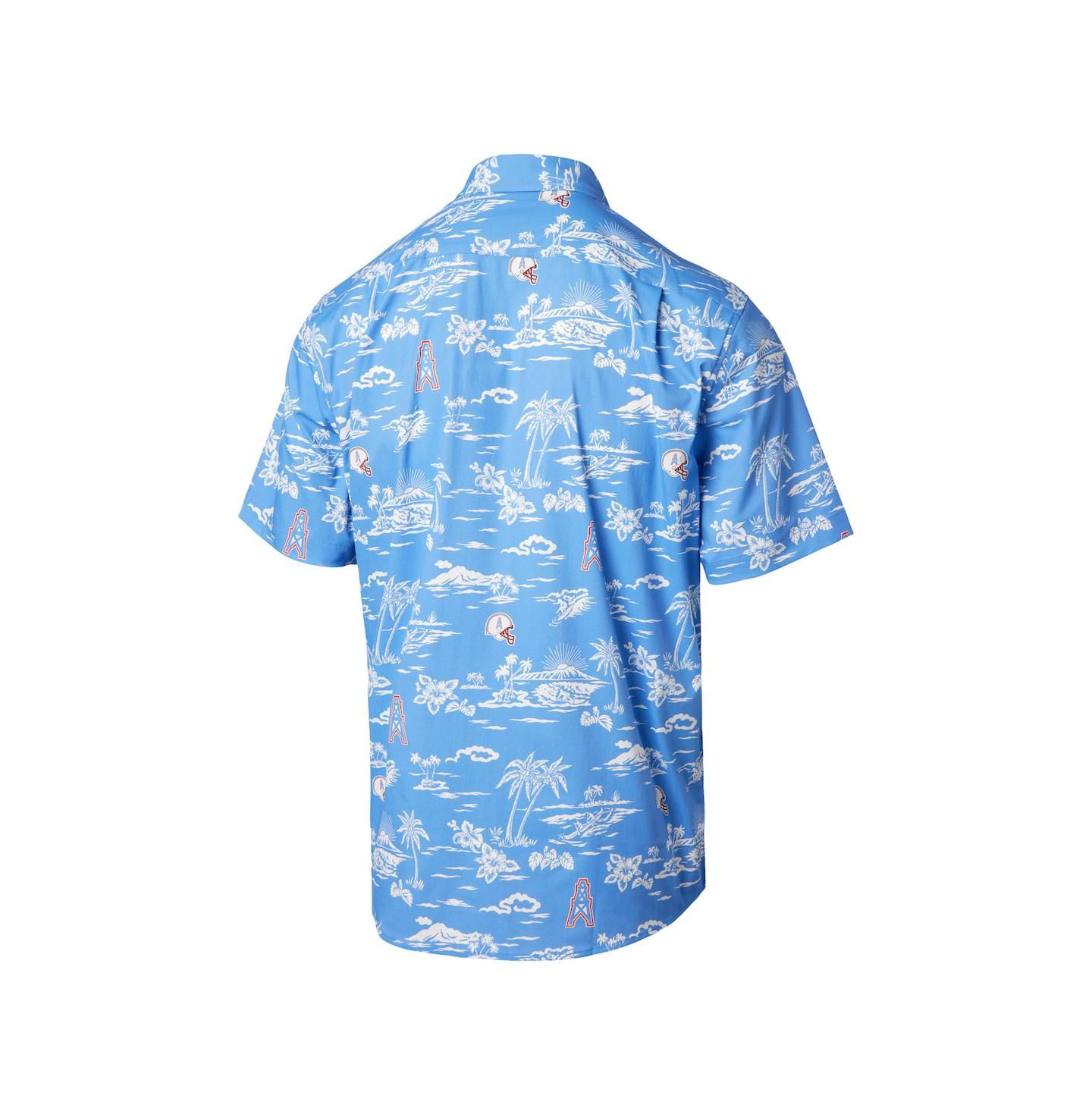 Мужская рубашка Reyn Spooner Light Blue Houston Oilers Throwback Kekai Print Button-Up — фото 3