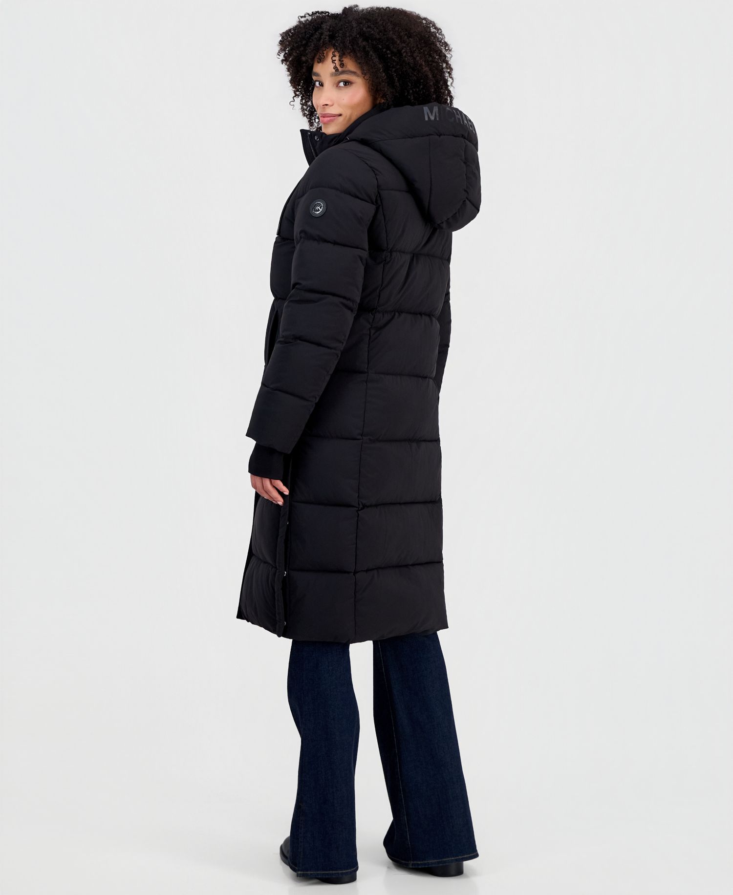 Michael Kors Women's Hooded Drawstring Quilted Maxi Puffer Coat