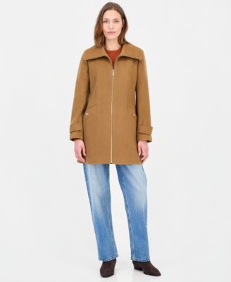 Women's Collared Zip-Front Coat