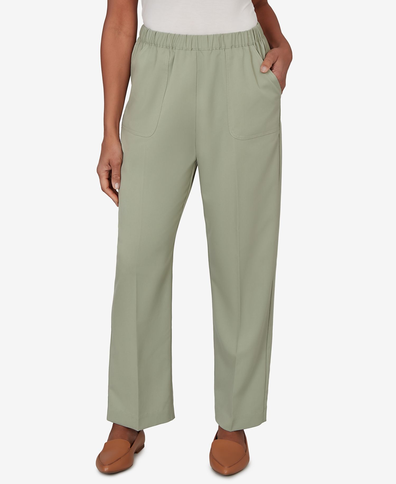 Petite Sage Twill Pull-On Pants