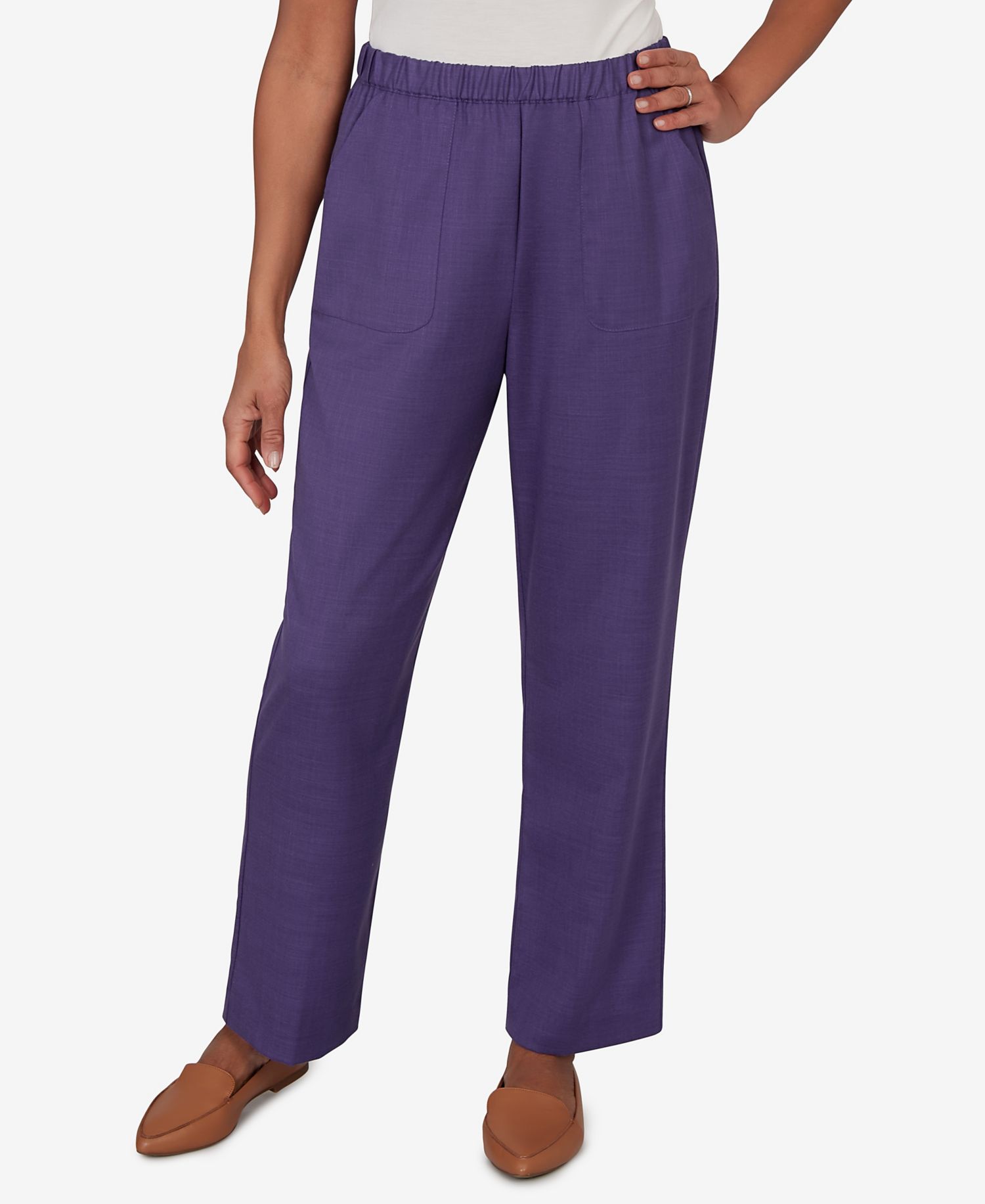 Petite Grand Bazaar Textured Pull-On Pants