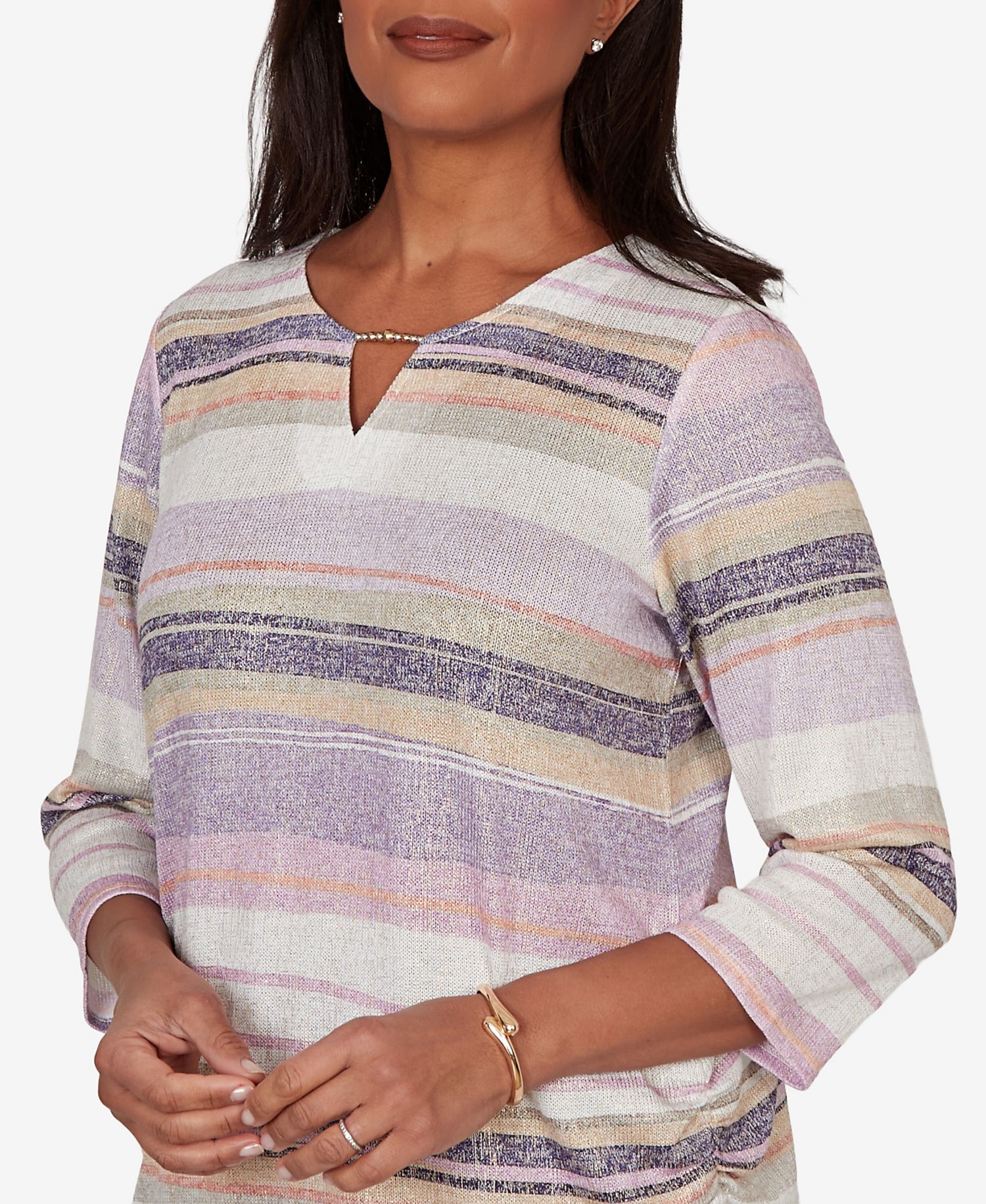 Petite Grand Bazaar Mixed Stripe Knit Top