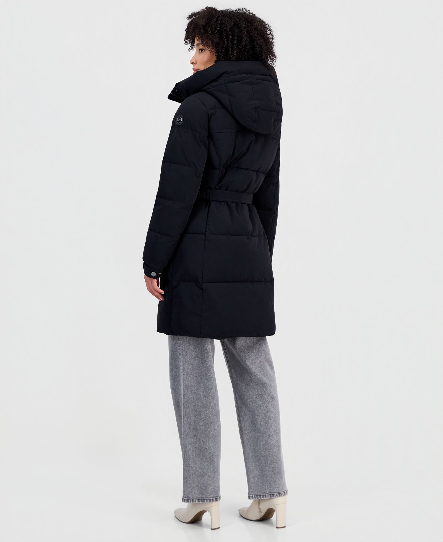 Women's Belted Hooded Puffer Coat